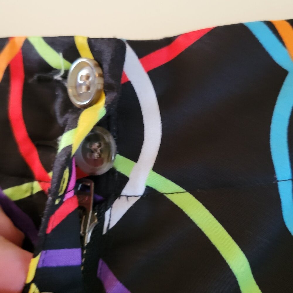 Loudmouth Golf Shorts Bermuda Womens Size 10 Colorful Squiggle Pattern Abstract - Picture 8 of 11